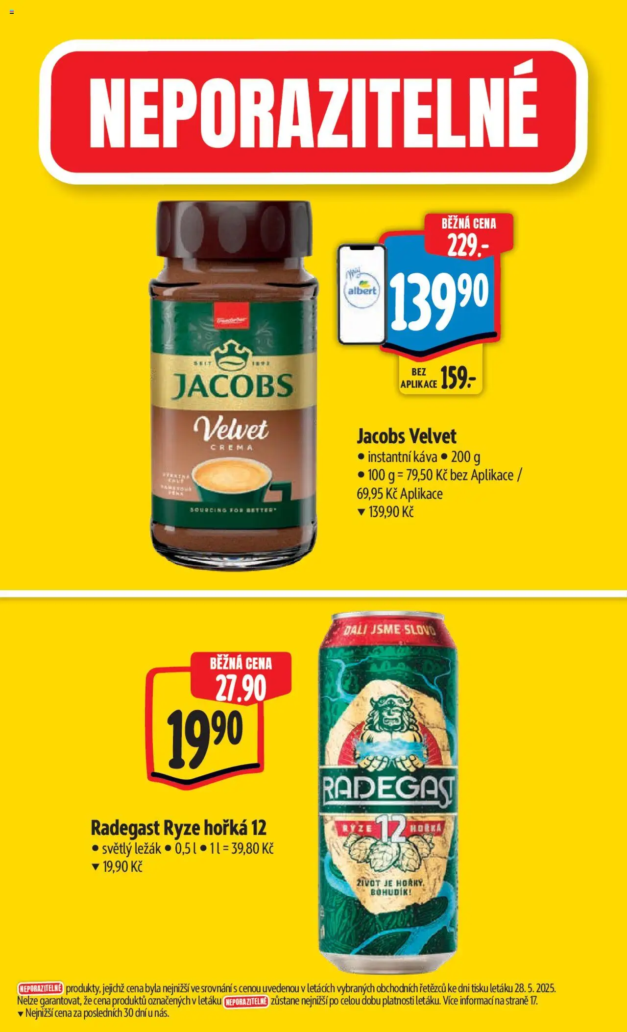 Albert leták - Hypermarket od 04.06.2025 | Strana: 4 | Produkty: Radegast Ryze Hořká 12, Rýže, Jacobs, Jacobs velvet