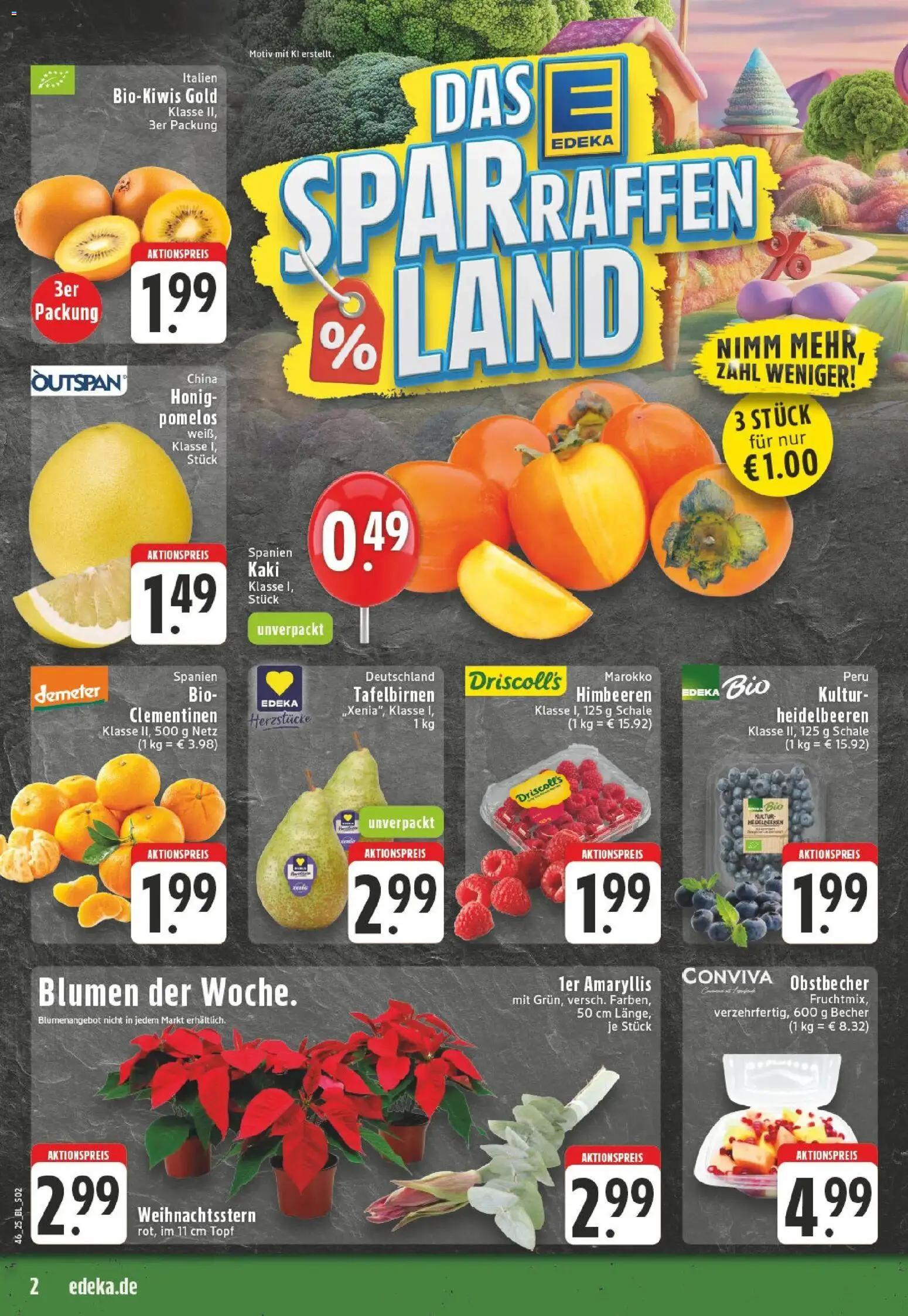 Edeka prospekt Duisburg	 – gültig ab 10.11.2025 | Seite: 2 | Produkte: Himbeeren, Heidelbeeren, Kaki, Kiwi