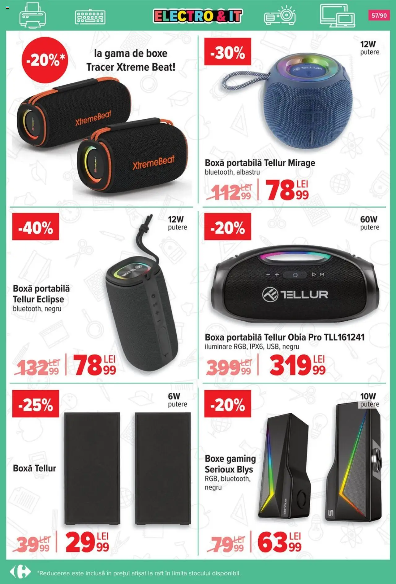 Carrefour catalog - Începe școala – valabil de la 13.08.2025 | Pagină: 58 | Produse: Raft, Boxă portabilă