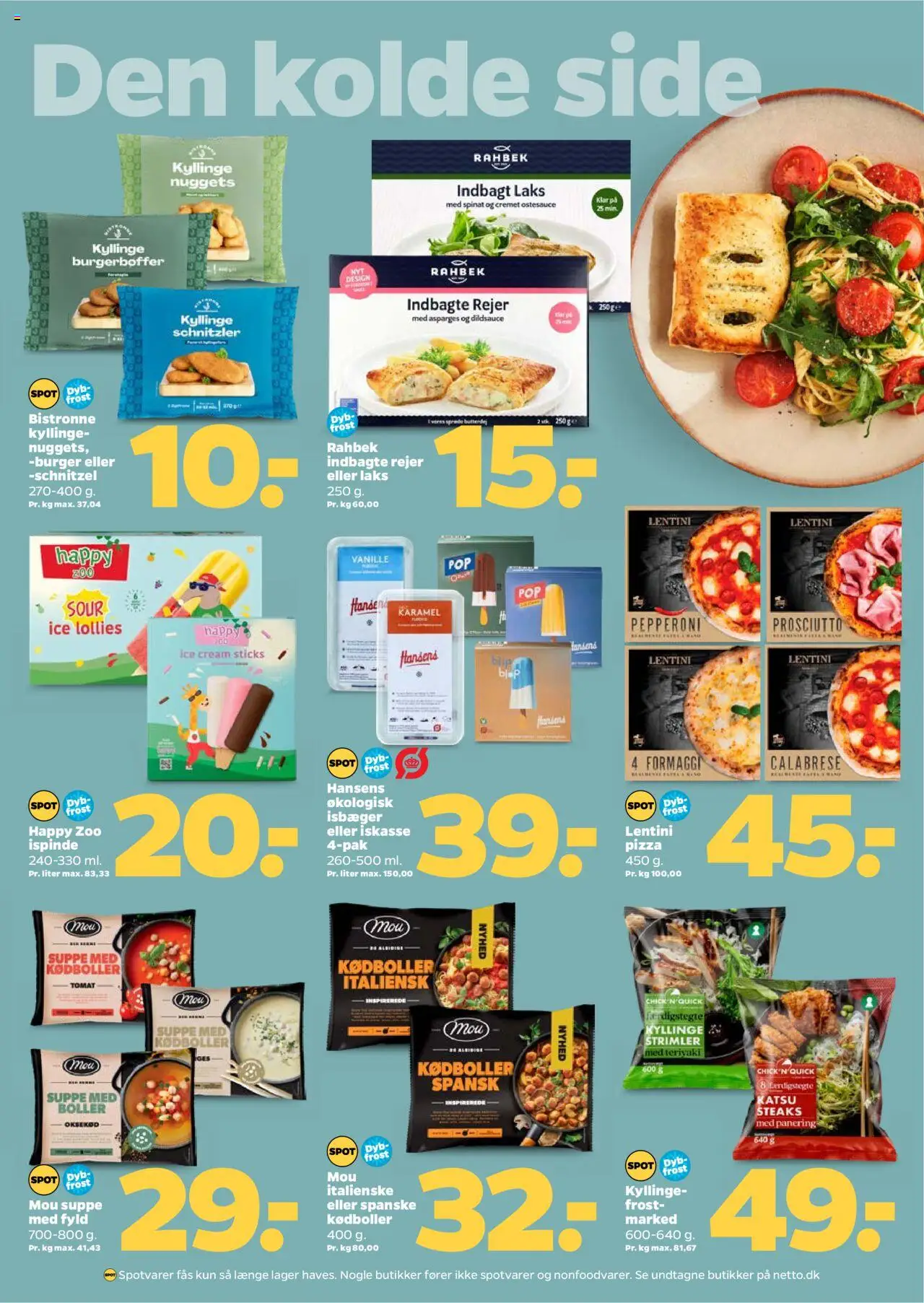 Netto tilbudsavis – gyldig fra 13.09.2025 | Side: 16 | Produkter: Nuggets, Oksekød, Rejer, Spinat