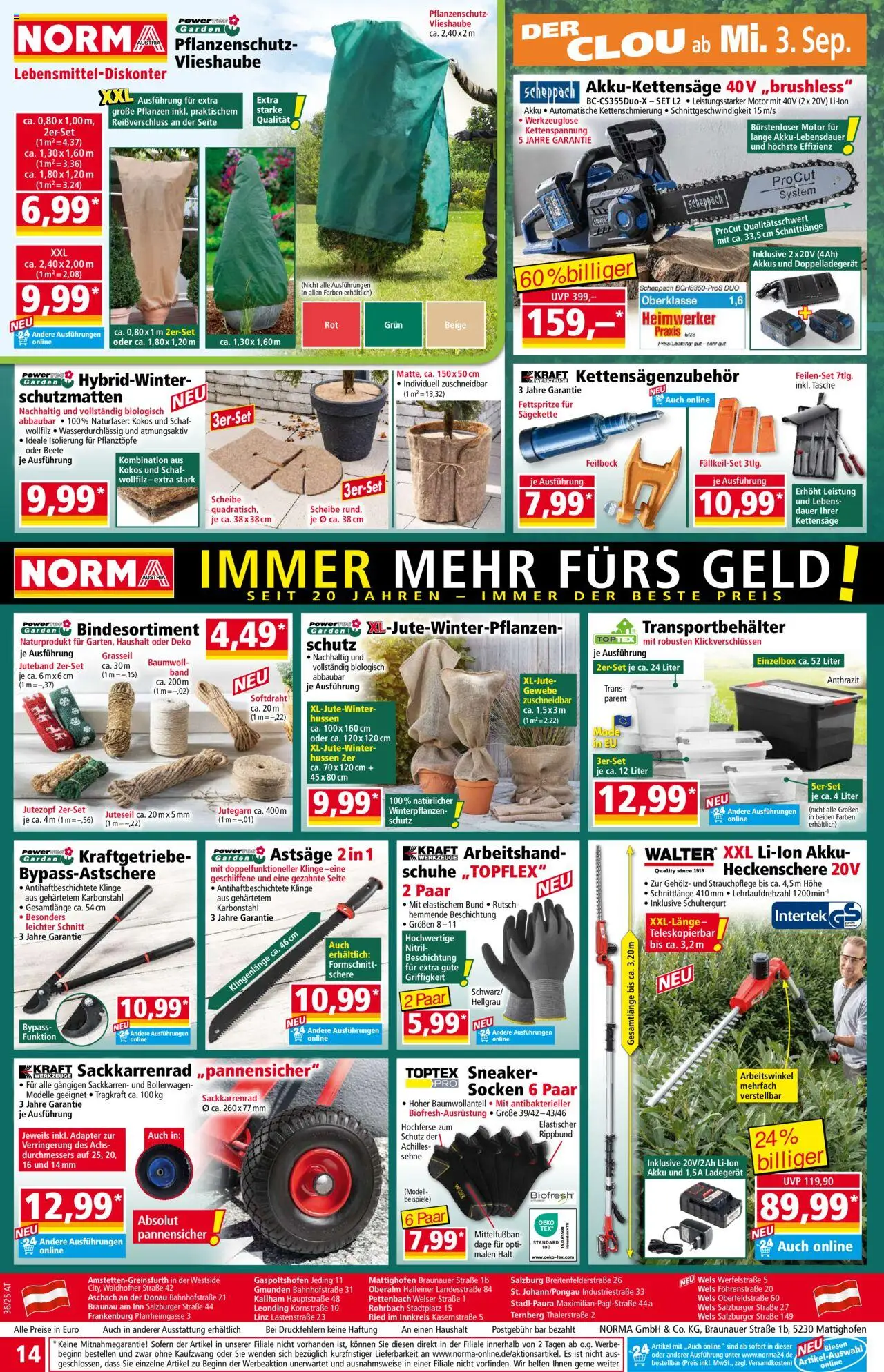 Norma Flugblatt gültig ab 01.09.2025 | Seite: 14 | Produkte: Socken, Tasche, Adapter