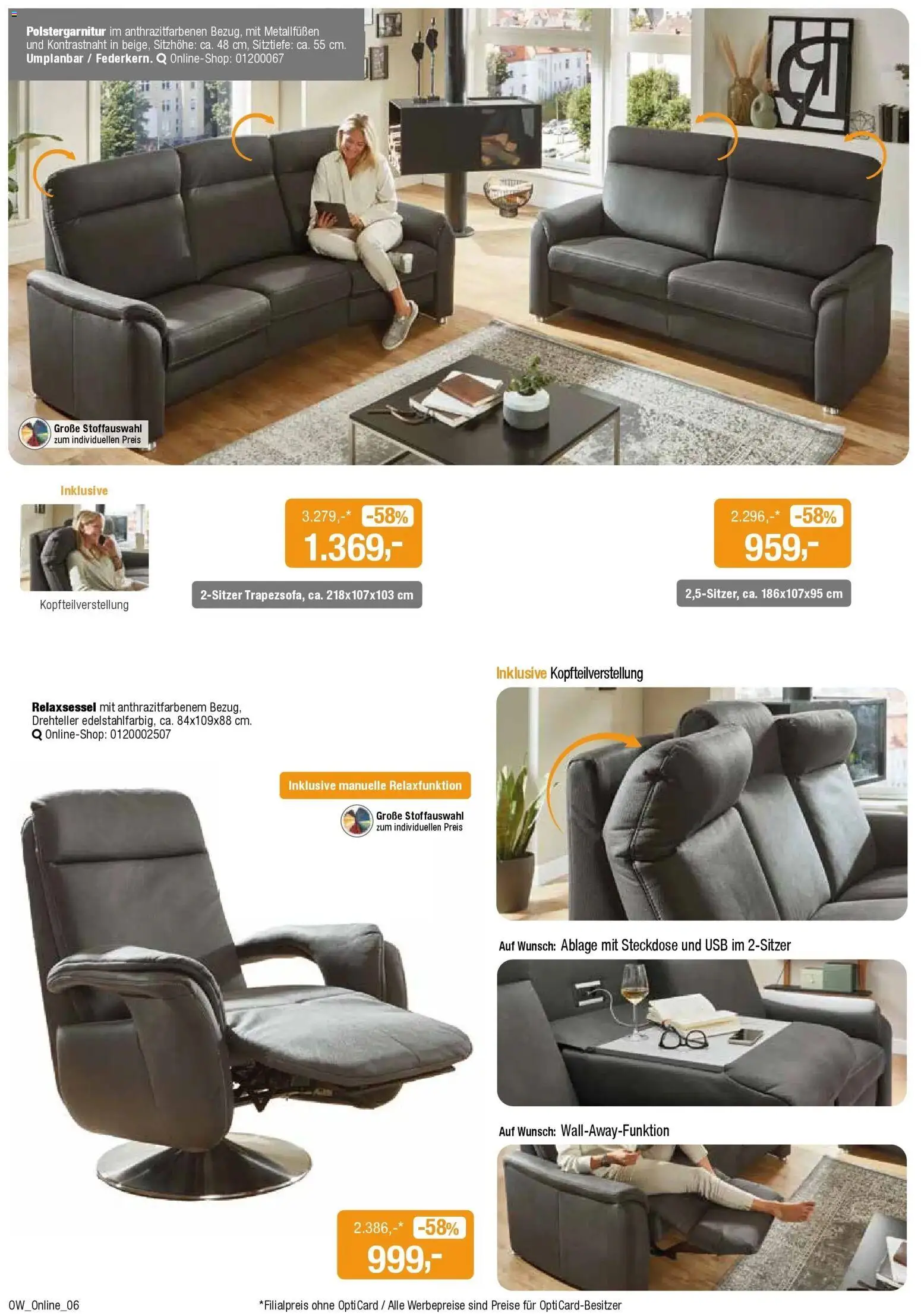 Angebote - Dein trendiges Möbelhaus – gültig ab 21.03.2026 | Seite: 6 | Produkte: USB, Relaxsessel, Steckdose