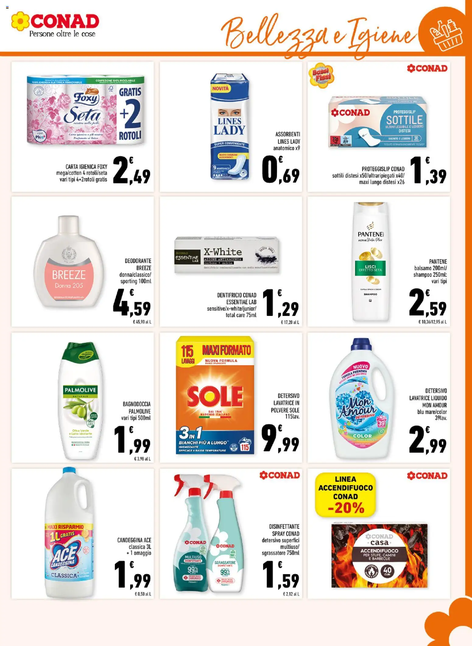 Volantino Conad del 14.01.2026 | Pagina: 15 | Prodotti: Carta igienica, Latte idratante, Barbecue, Lavatrice