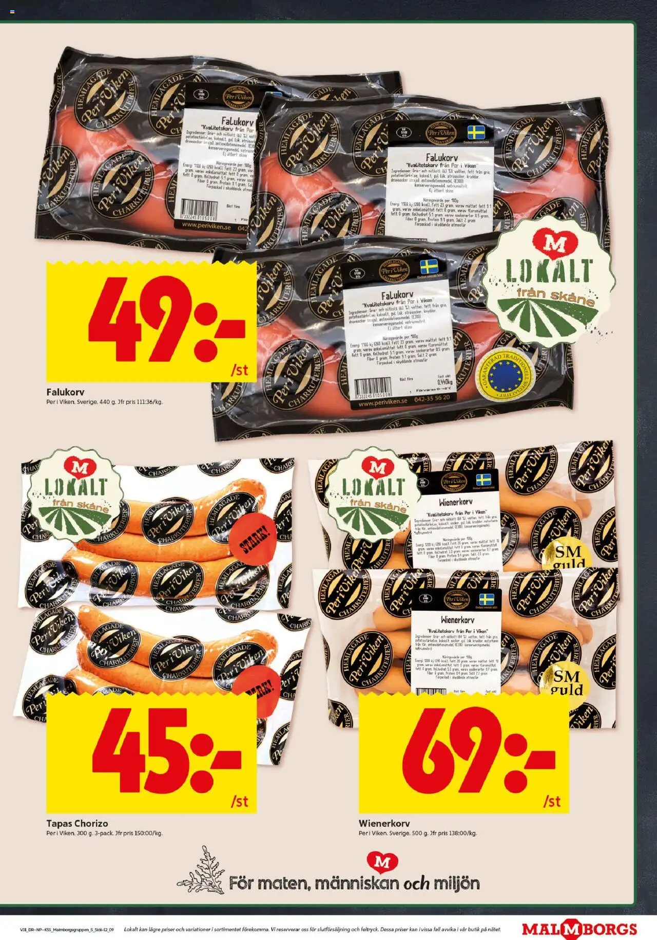 ICA Kvantum reklamblad aktuell från 28.07.2025 | Sida: 9 | Produkter: Salt, Wienerkorv, Nötkött, Druvsocker