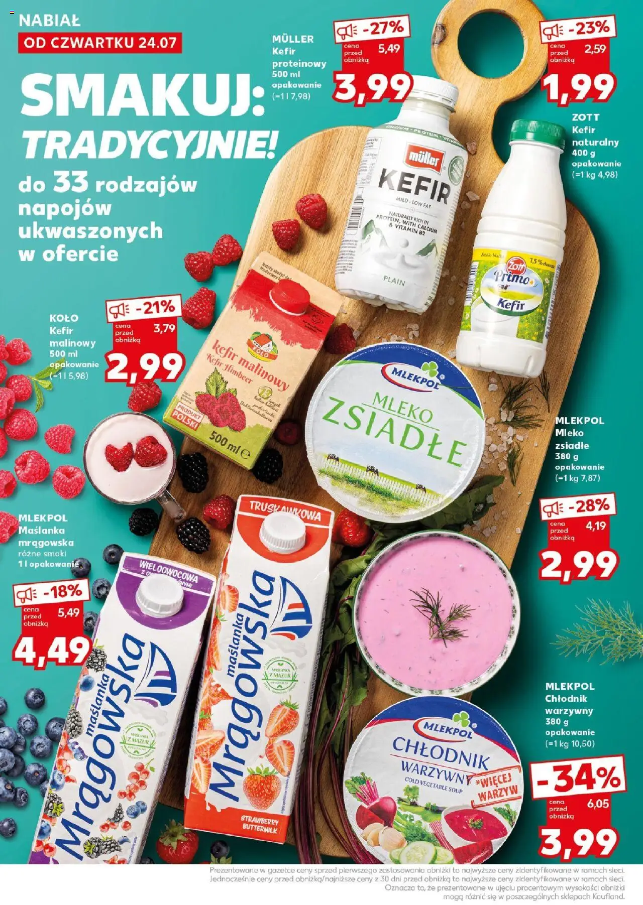 Kaufland gazetka - Super Sobota od 26.07.2025 | Strona: 16 | Produkty: Kefir, Maślanka, Kefir naturalny, Mleko