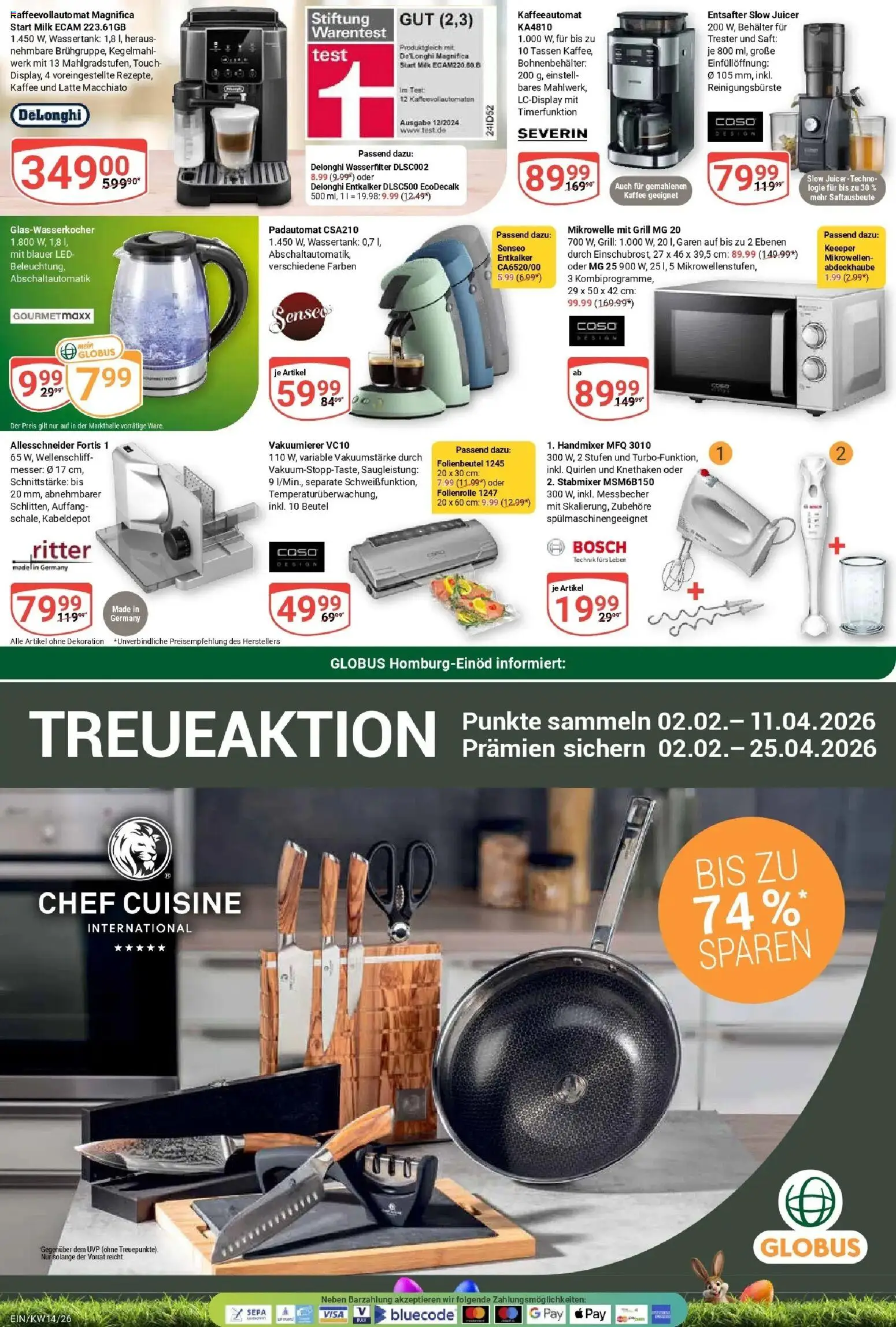 Globus prospekt Homburg-Einöd	 – gültig ab 30.03.2026 | Seite: 28 | Produkte: Mikrowelle, Grill, Entsafter, Vakuumierer