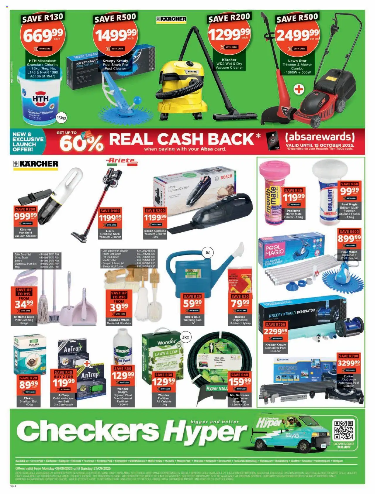 New Checkers catalogue – valid from 08.09.2025 | Page: 4 | Products: Iron, Mower, Brush, Scrub