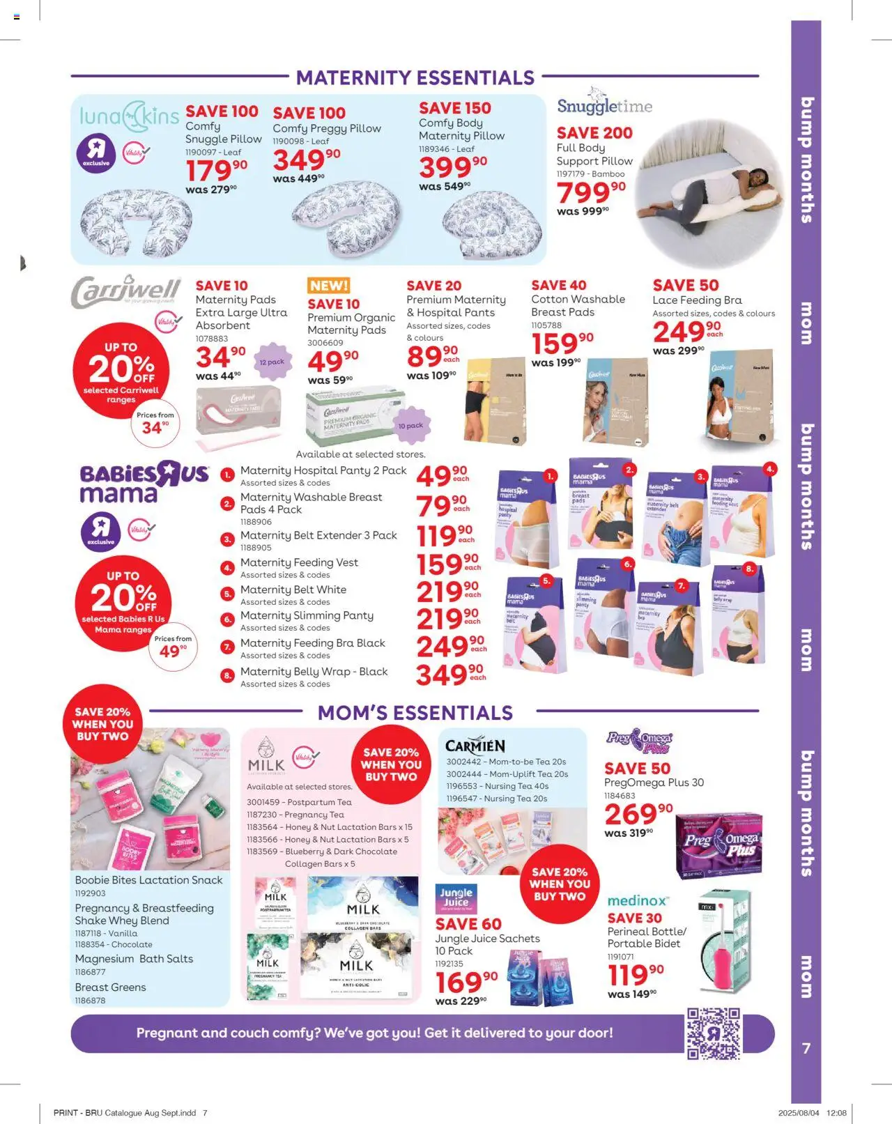 Babies R Us Specials │ valid from 21.08.2025 | Page: 7 | Products: Bath salts, Pillow, Bath, Milk