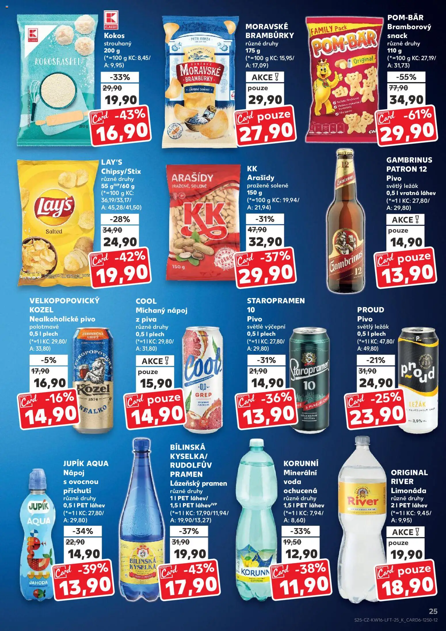 Kaufland leták - Brno od 15.04.2026 | Strana: 25 | Produkty: Voda, Staropramen, Gambrinus, Láhev