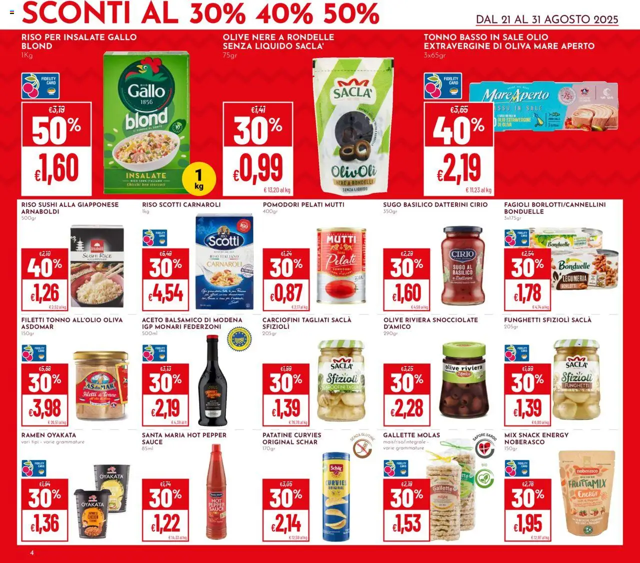 Volantino Pan del 21.08.2025 | Pagina: 4 | Prodotti: Riso, Olive, Basilico, Aceto