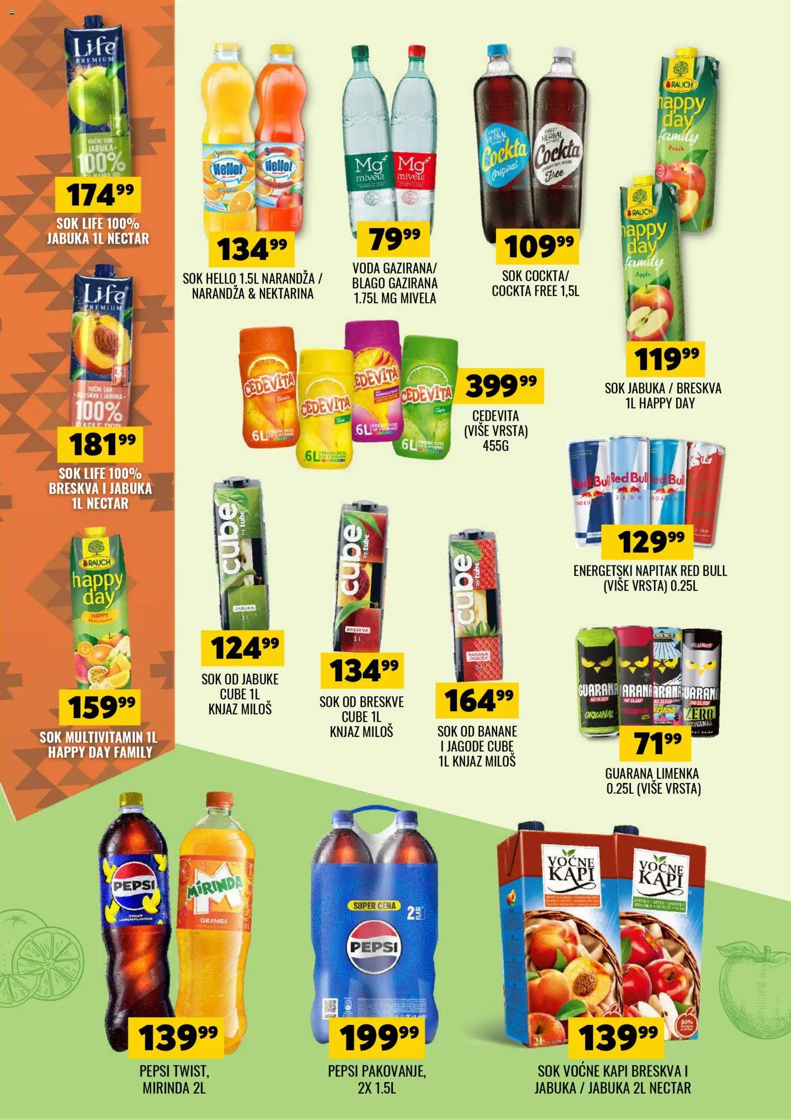 Tekijanka katalog - važi od 11.02.2026 | Strana: 10 | Proizvode: Voda, Red Bull, Jabuke, Banane