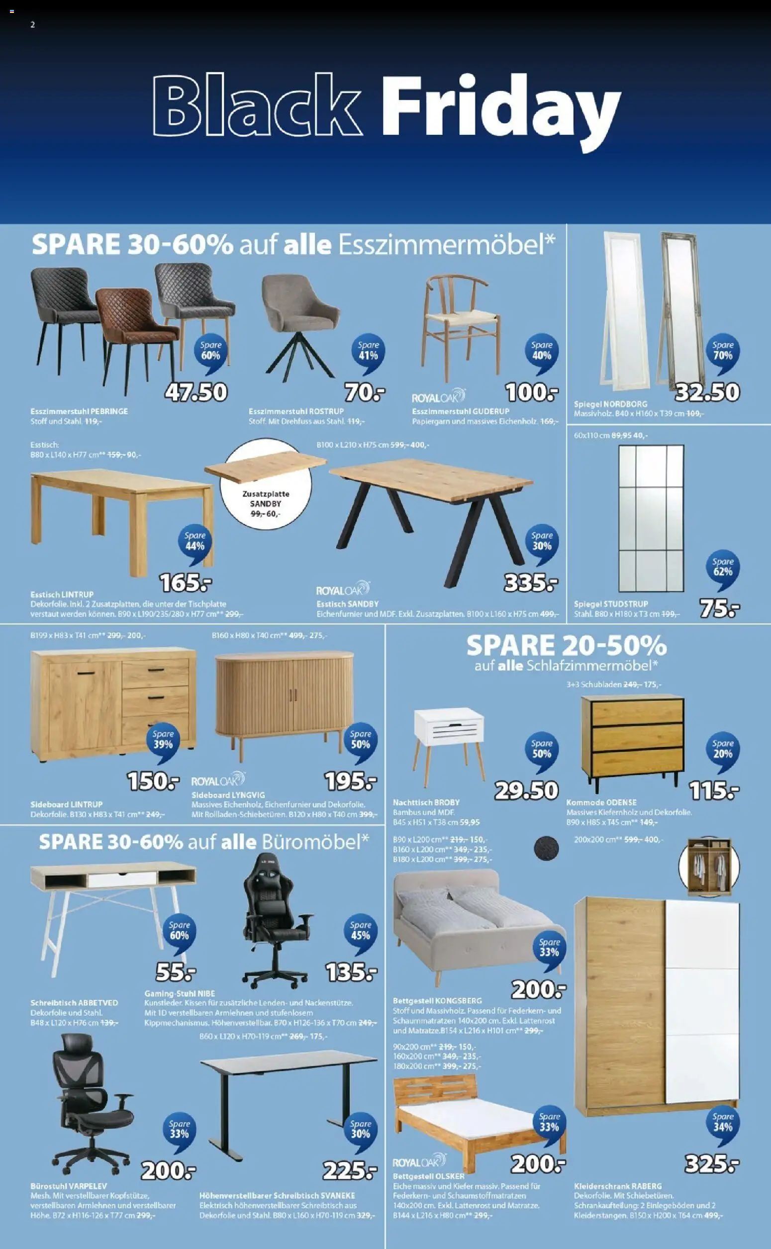 JYSK - Black Friday – gültig ab 24.11.2025 | Seite: 2 | Produkte: Kommode, Lattenrost, Sideboard, Esstisch