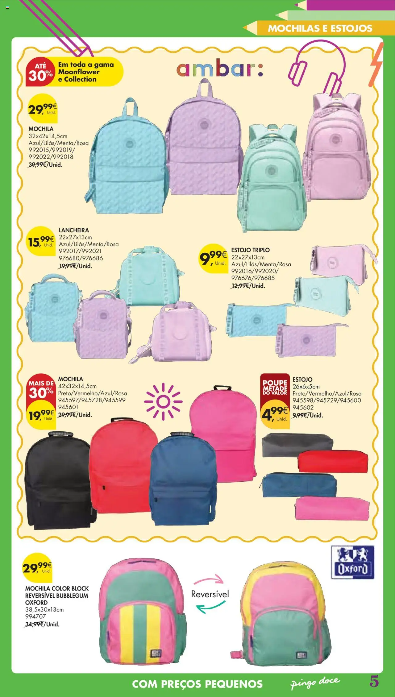 Pingo Doce Regresso às Aulas Hipers │ válido de 05.08.2025 | Página: 5 | Produtos: Mochila, Mochilas