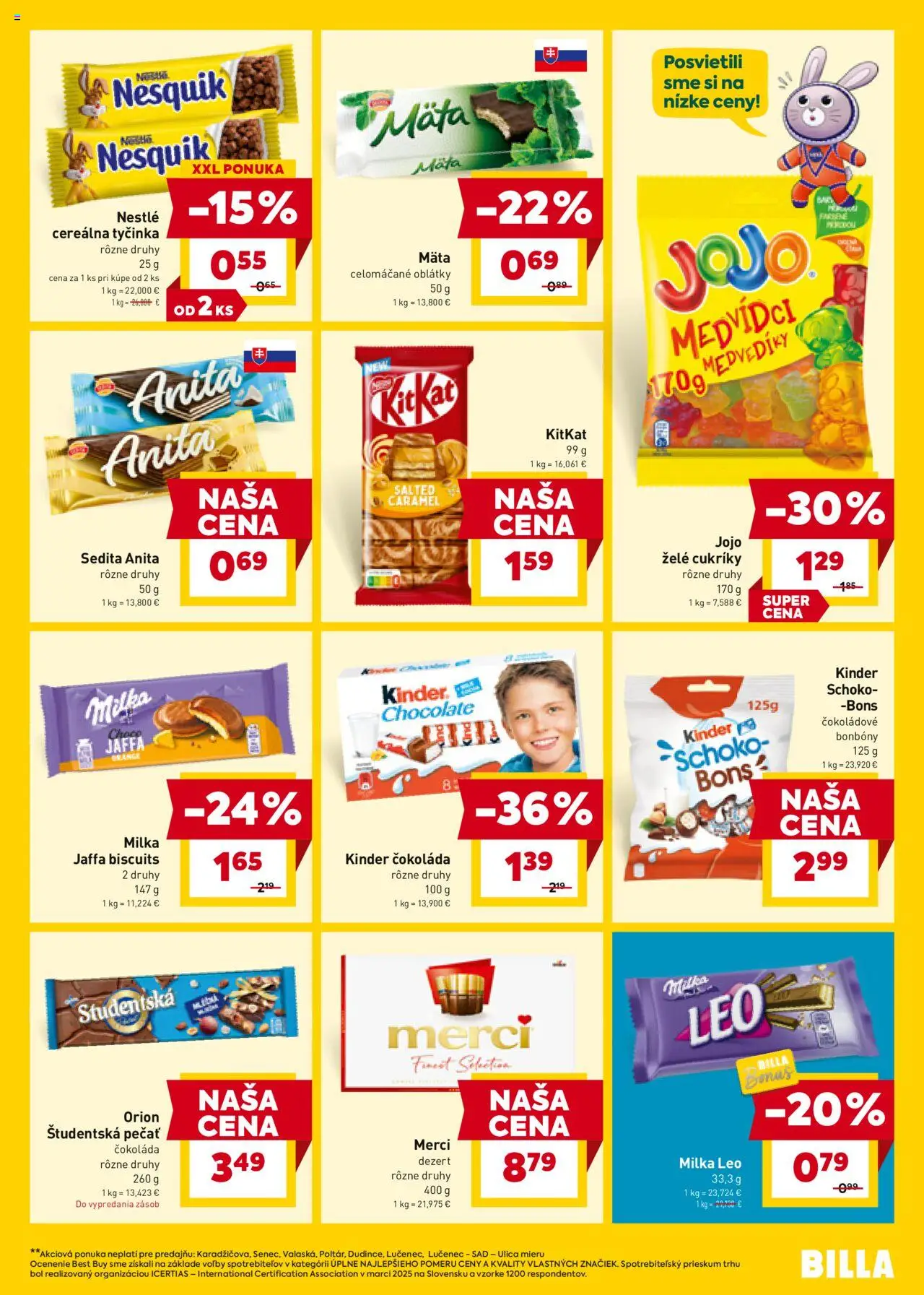Nové Billa akcie – leták je platný od 24.09.2025 | Strana: 15 | Produkty: Merci, Čokoláda, Cukríky, Študentská pečať