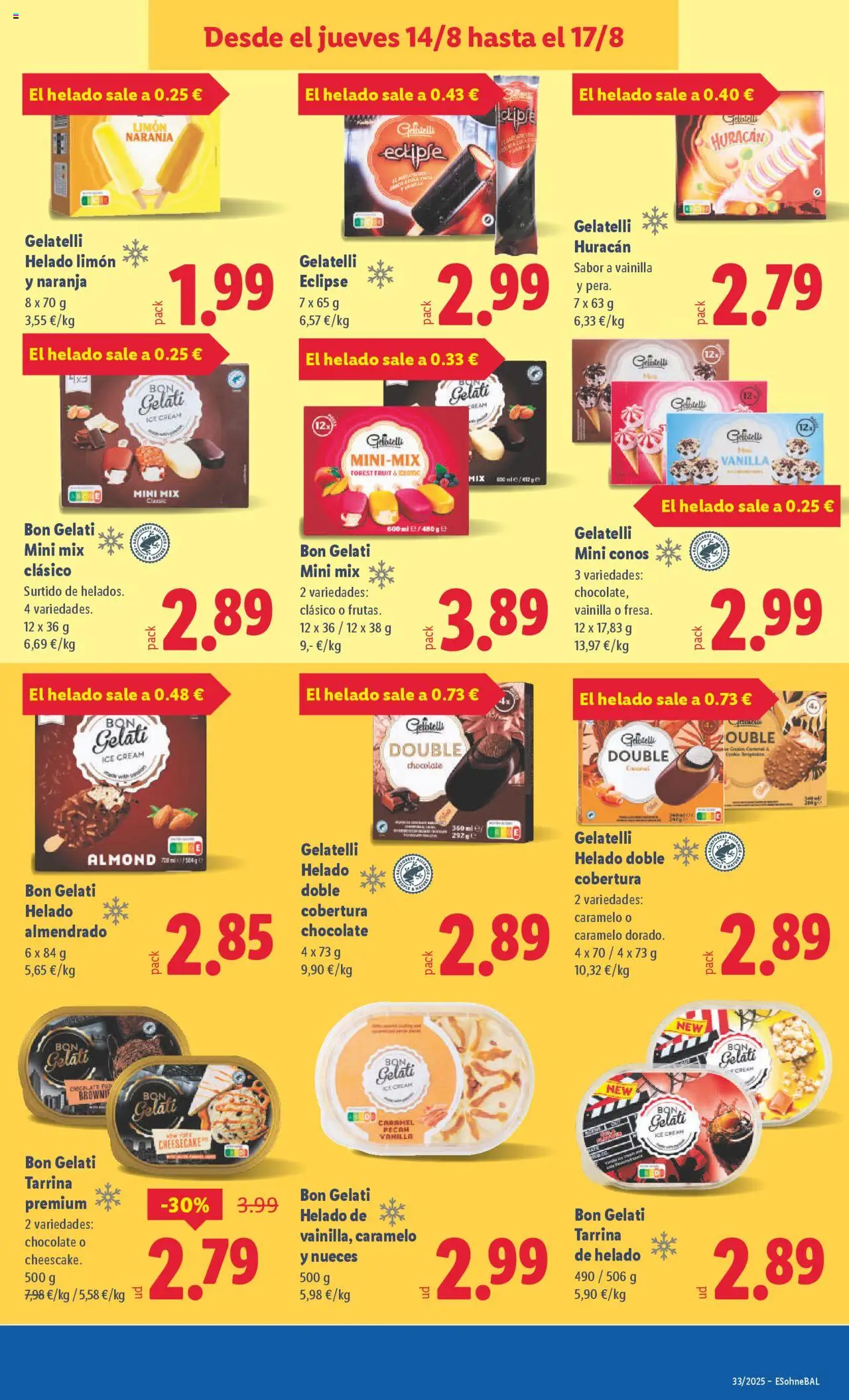 Lidl catálogo VAL │ válido desde el 11.08.2025 | Página: 19 | Productos: Chocolate, Helado