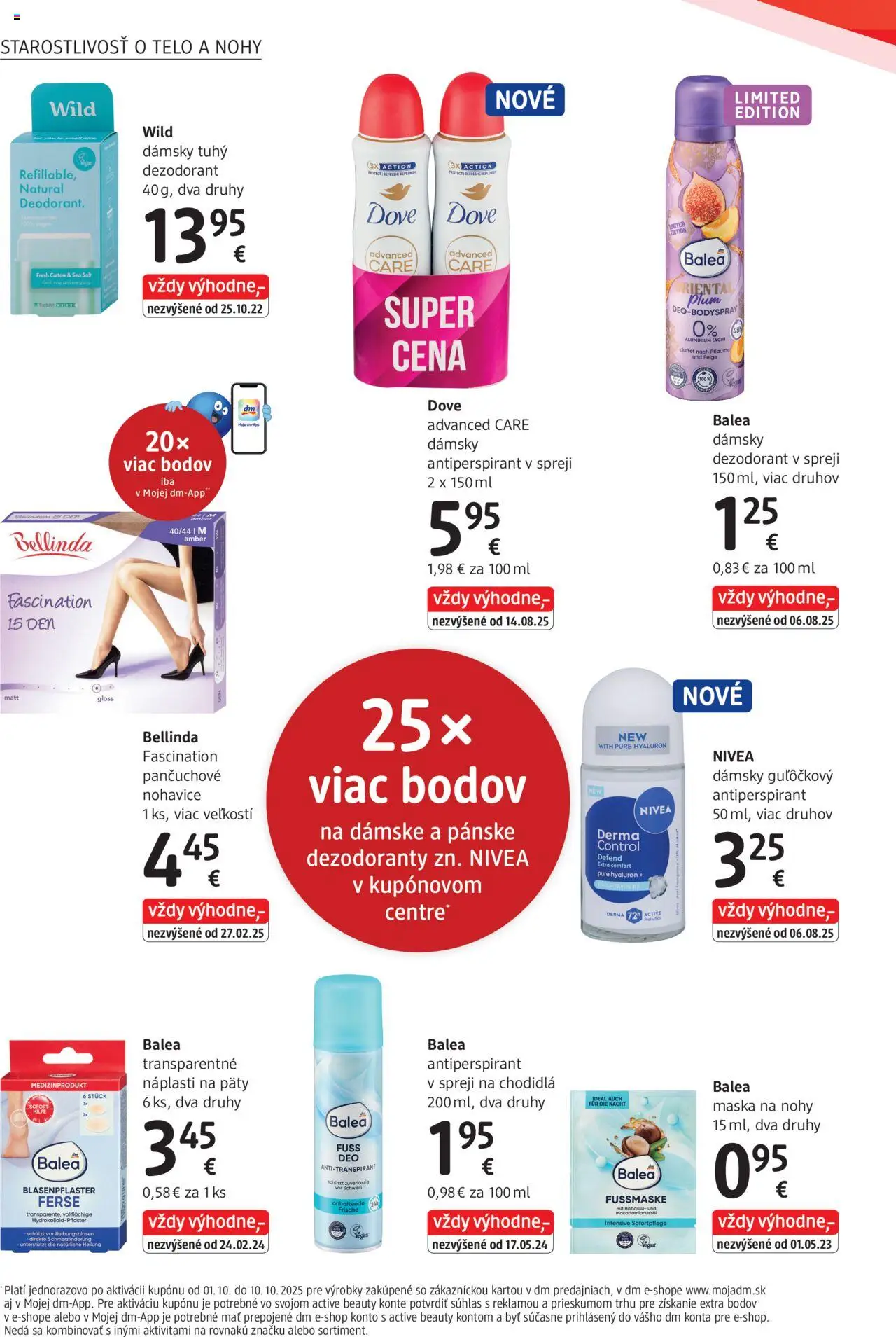 Nové dm drogerie akcie – leták je platný od 01.10.2025 | Strana: 14 | Produkty: Nivea, Maska, Antiperspirant, Nohavice