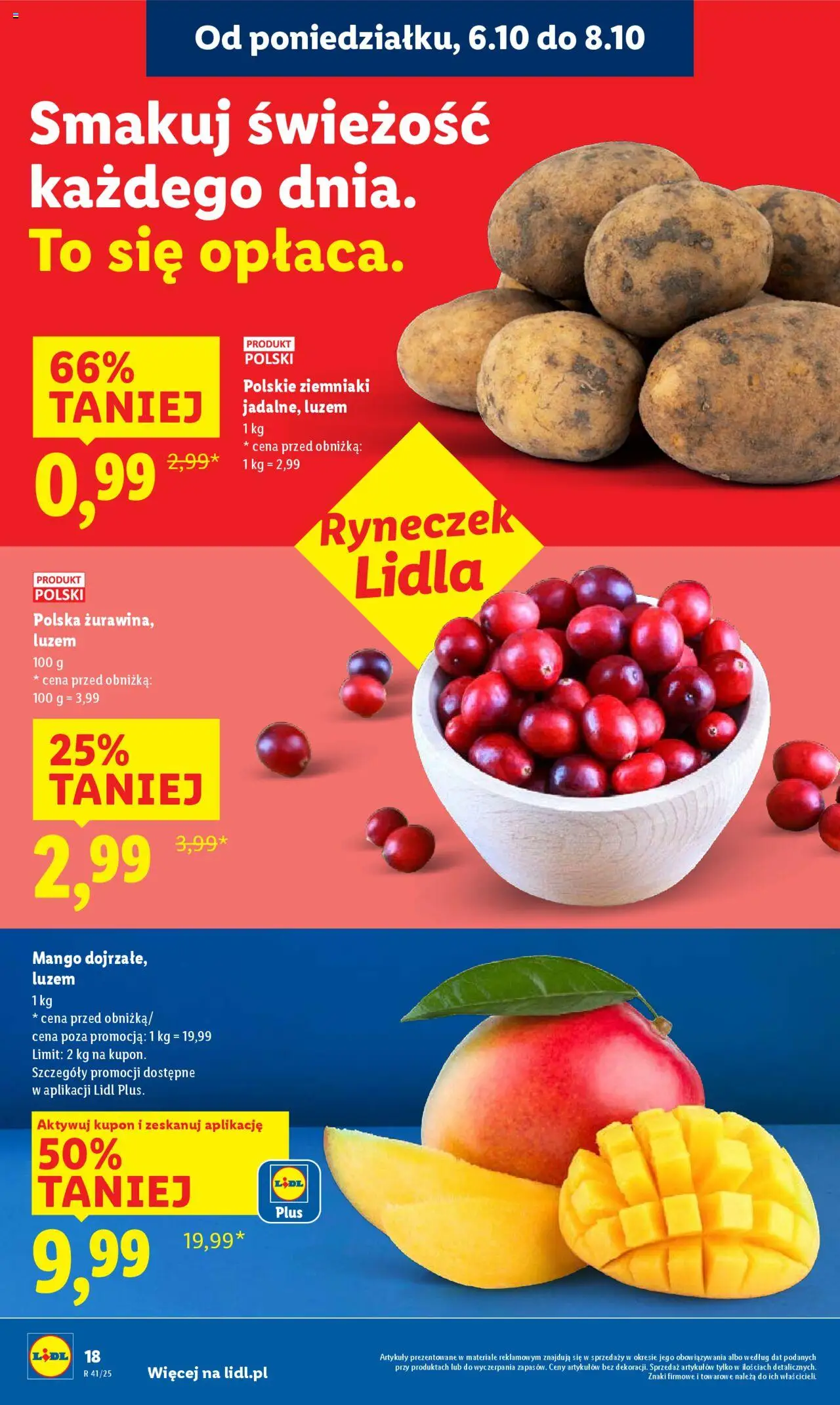 Lidl Gazetka od 06.10.2025 | Strona: 18 | Produkty: Mango, Ziemniaki