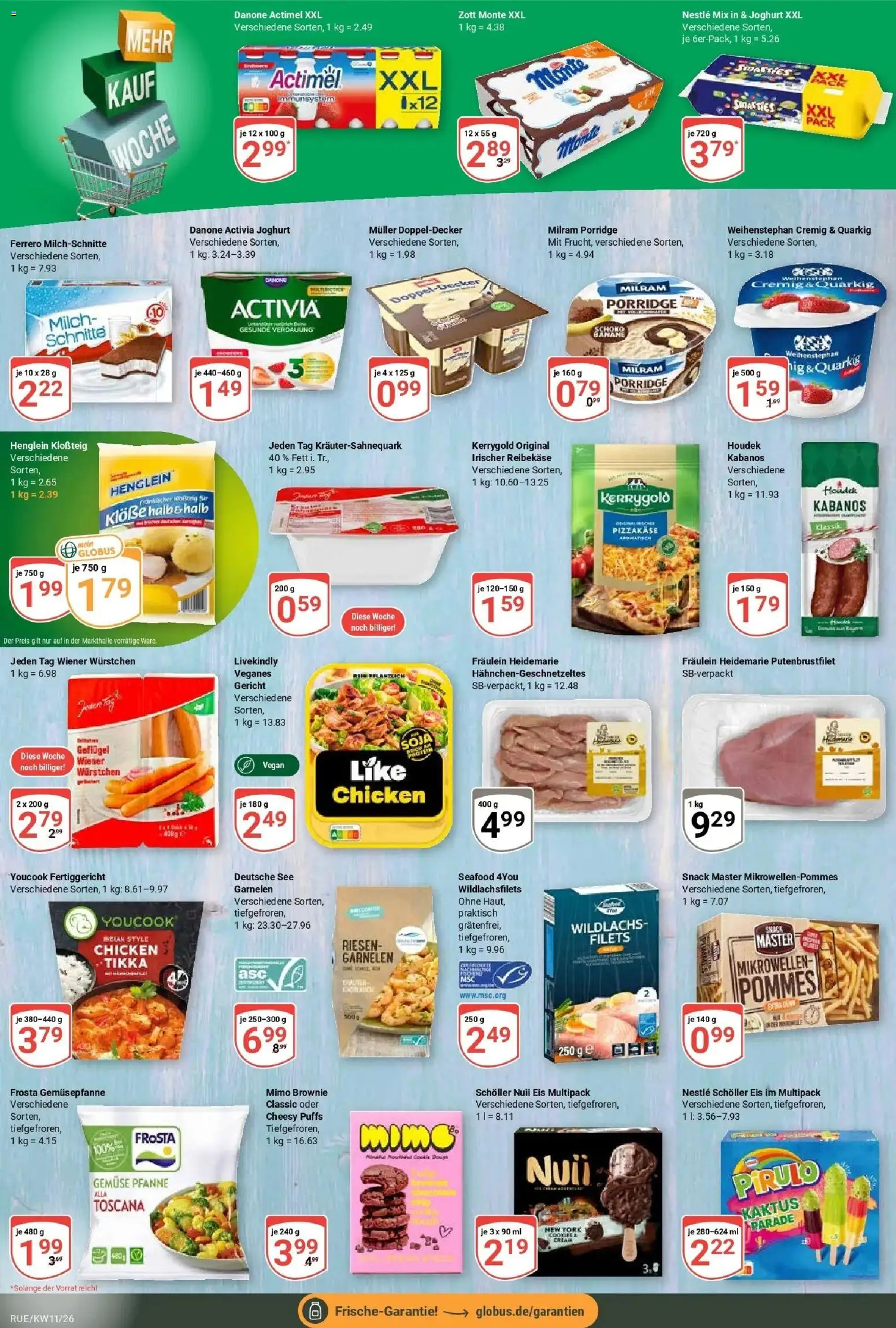 Globus prospekt Rüsselsheim	 – gültig ab 09.03.2026 | Seite: 10 | Produkte: Nuii eis, Youcook, Gemüse, Reibekase