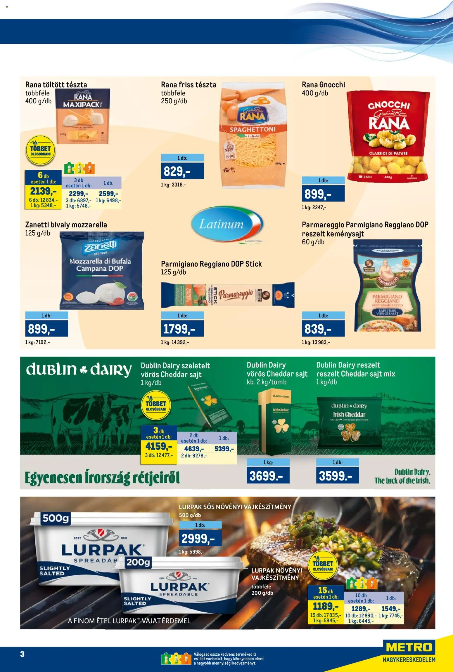 Metro akciós ujság - amely érvényes a következő dátumtól: 15.11.2025 | Oldal: 3 | Termékek: Sajt, Tészta, Gnocchi, Cheddar