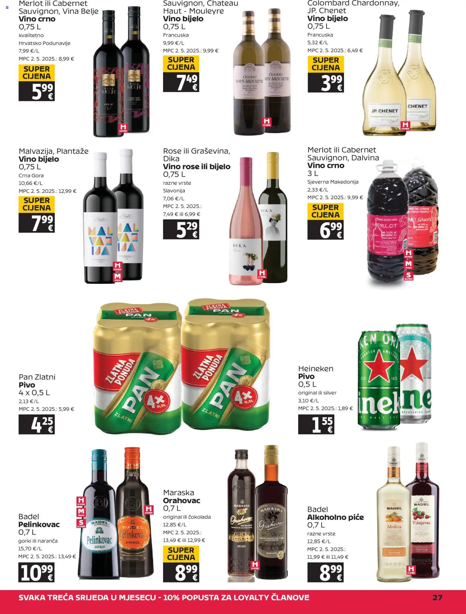 Tommy katalog | vrijedi od 12.03.2026 | Stranica: 27 | Proizvodi: Vino, Heineken, Crno vino, Pan