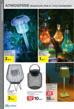 Anteprima del volantino Carrefour volantino Market - Catalogo arredo giardino valido a partire dal 23.03.2026 | Pagina: 6 | Prodotti: Lanterna, Speaker, Tavolo, Lampada