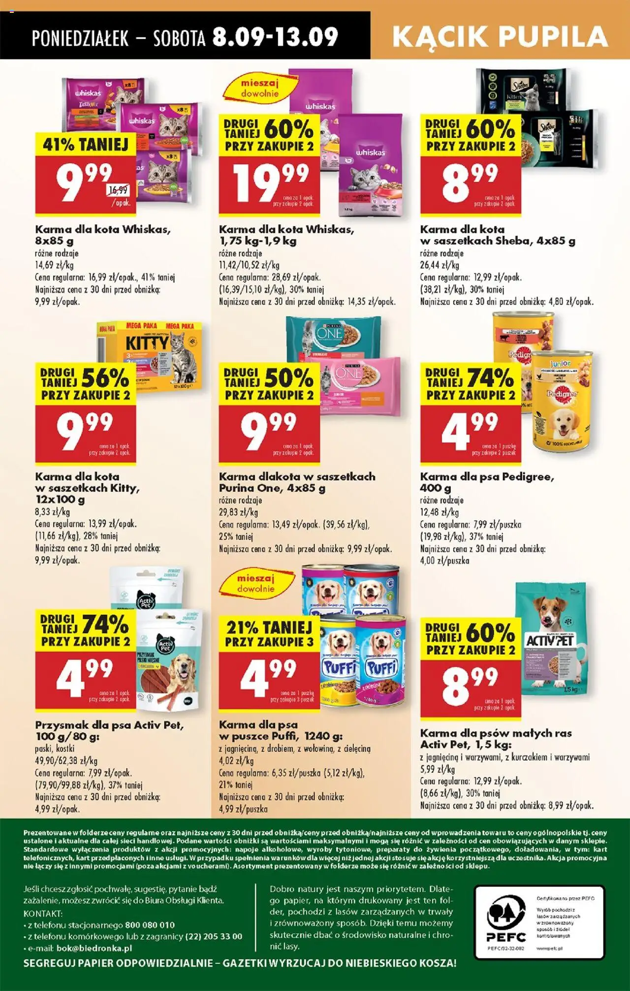 Biedronka gazetka od 08.09.2025 | Strona: 75 | Produkty: Napoje, Pedigree, Karma dla kota, Karma dla psa w puszce