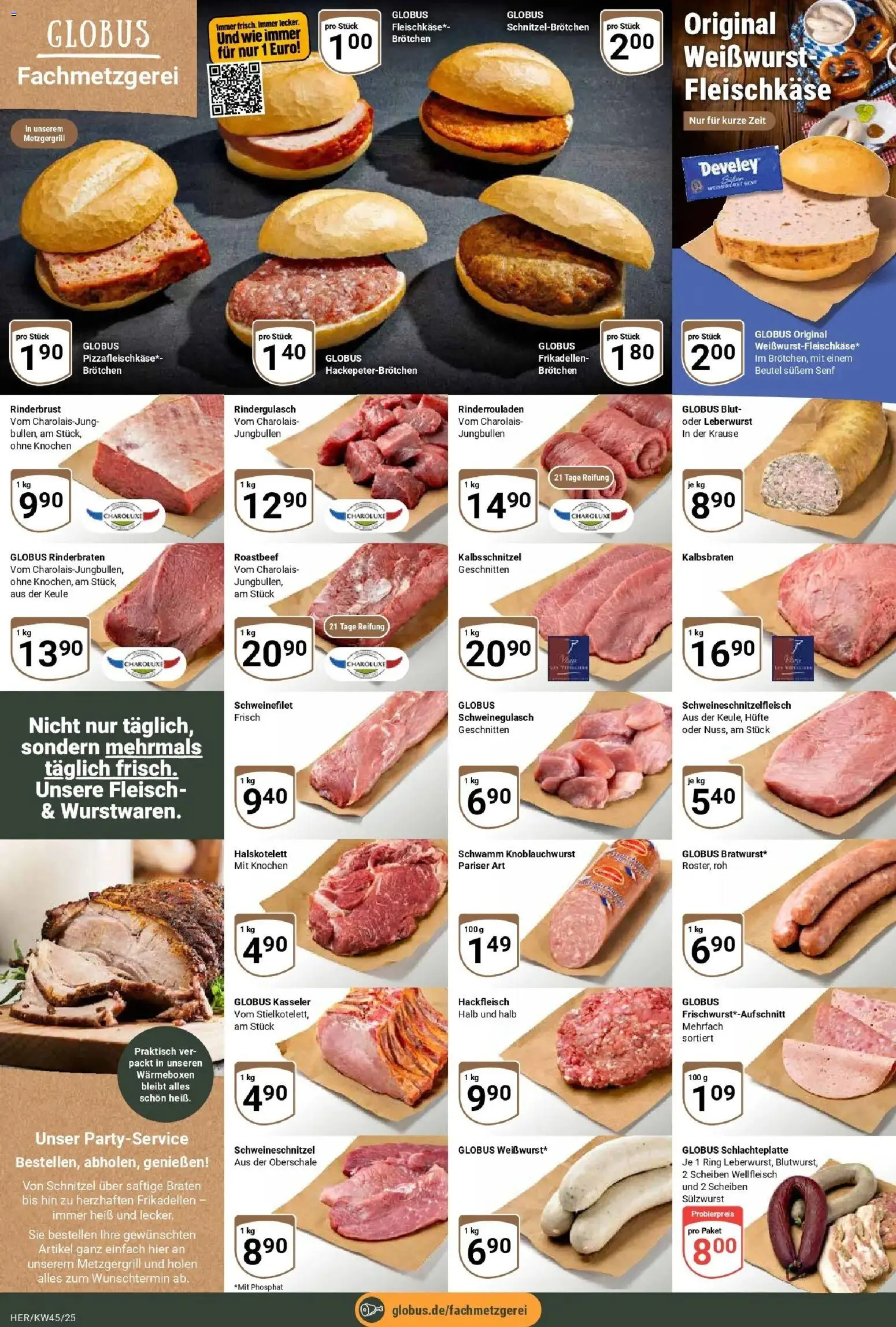 Globus prospekt Hermsdorf	 – gültig ab 02.11.2025 | Seite: 11 | Produkte: Schweinegulasch, Rindergulasch, Roastbeef, Hackfleisch