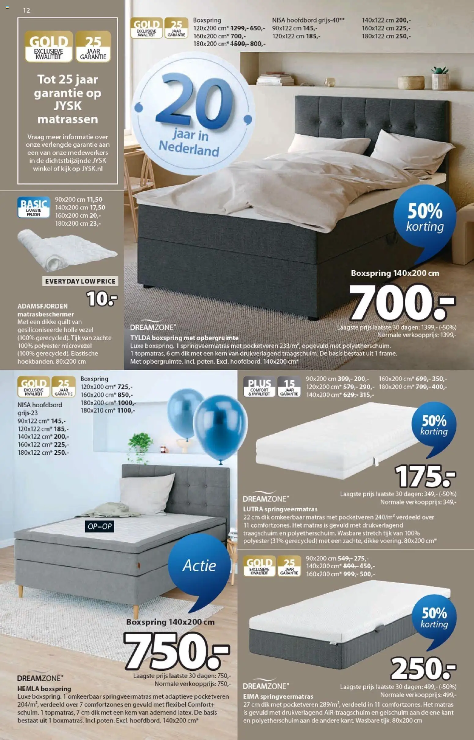 {H1} | Pagina: 12 | Producten: Matras