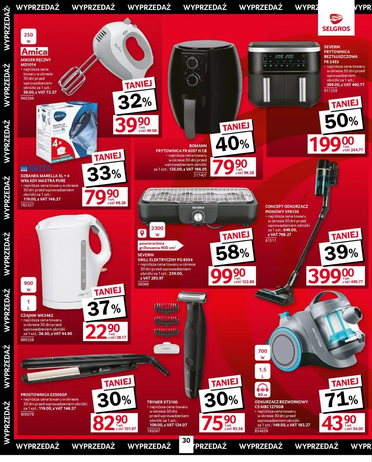 Selgros cash&carry Gazetka - Oferta przemysłowa od 23.10.2025 | Strona: 32 | Produkty: Grill, Odkurzacz, Mikser, Prostownica