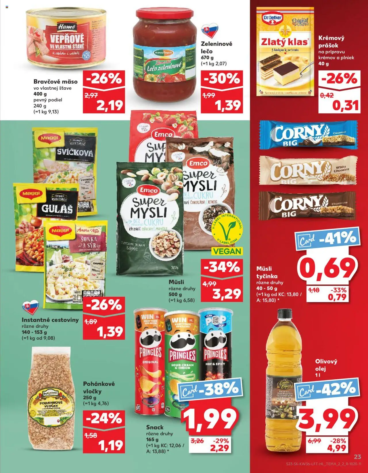 Kaufland Topolcany - Krusovce │ platný od 04.09.2025 | Strana: 23 | Produkty: Zlatý klas, Olivový olej, Bravčové mäso, Mandle