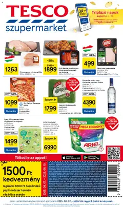 Tesco Szupermarket - Akciós újság  - amely érvényes a következő dátumtól: 07.08.2025