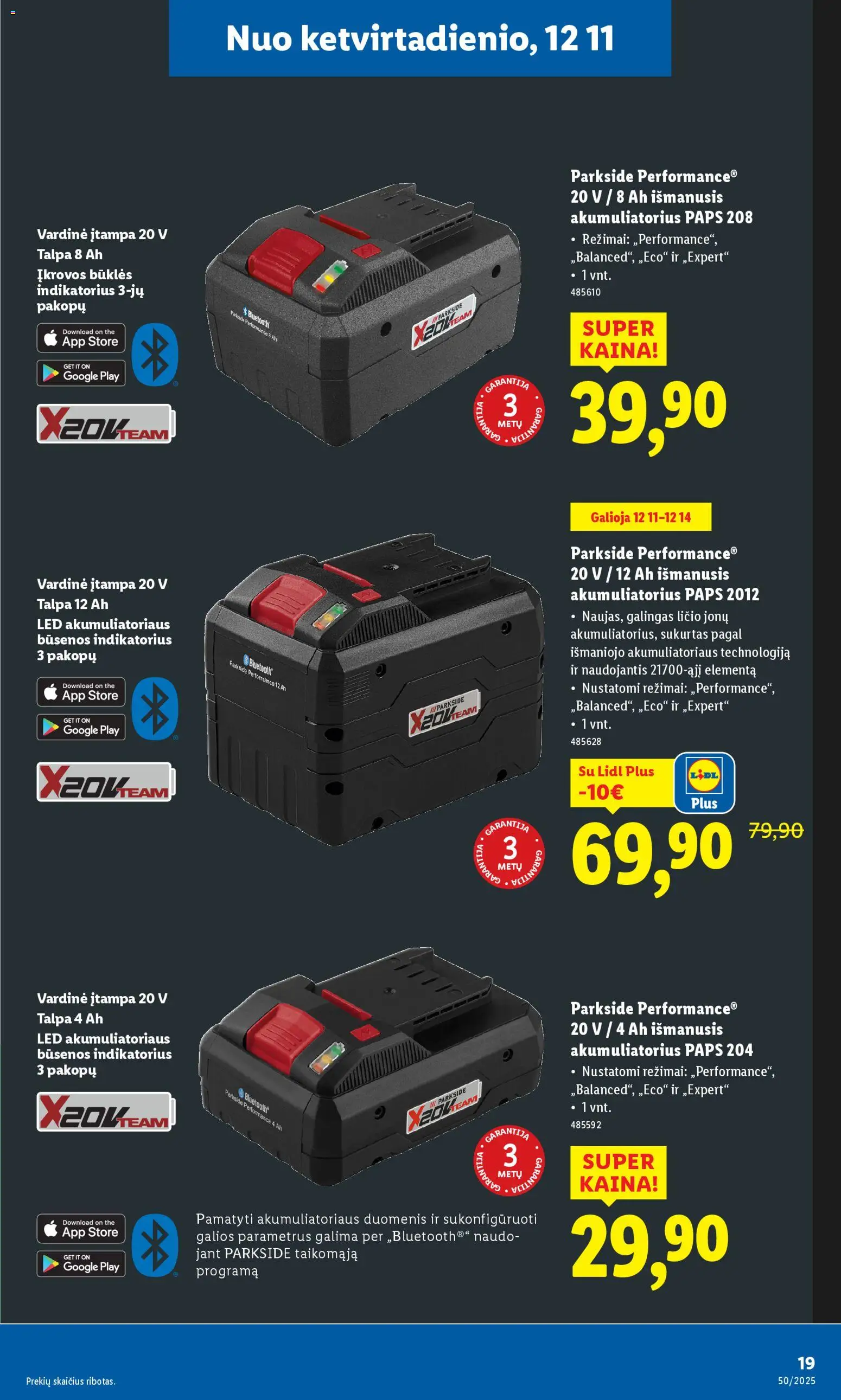 LIDL akcijos nuo 08.12.2025 | Puslapis: 19 | Prekių: Akumuliatorius