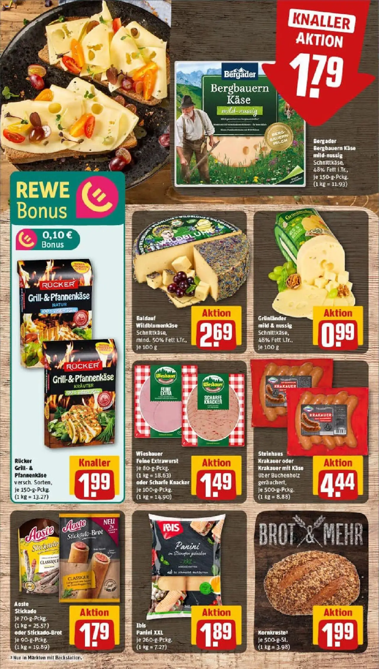 Rewe prospekt Dresden / Neustadt	 - gültig ab dem 06.07.2025 | Seite: 9 | Produkte: Grill, Käse, Grunlander, Brot