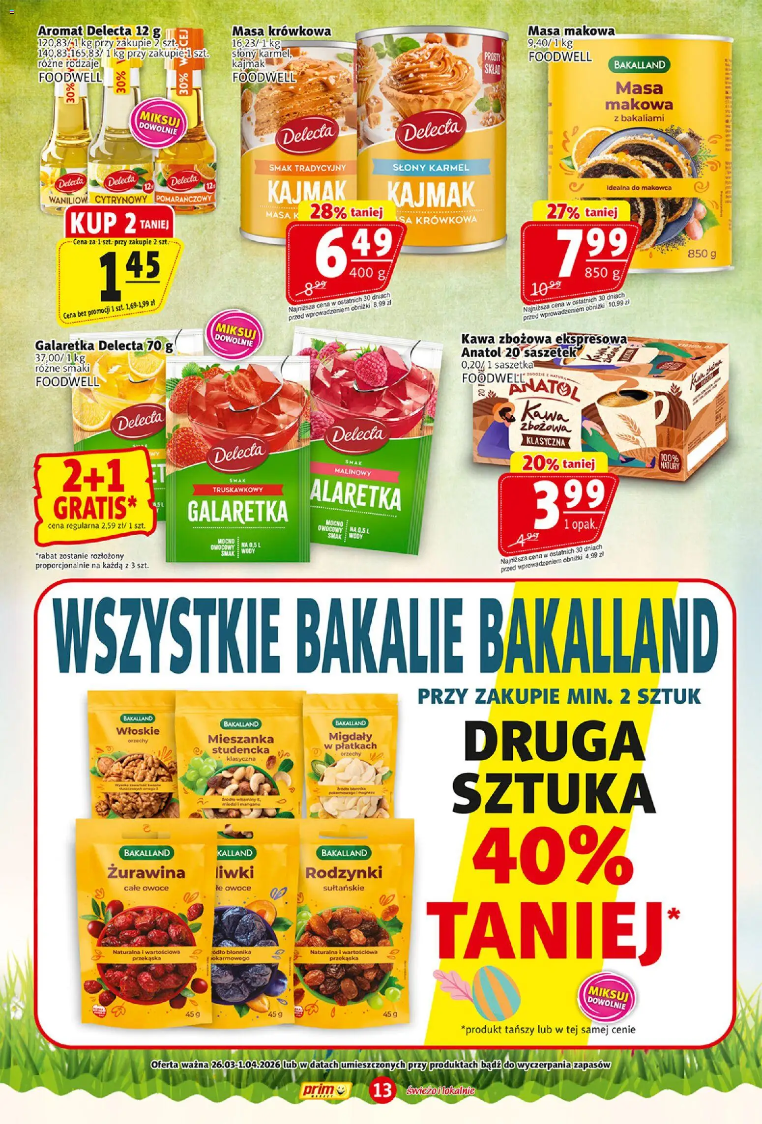 Prim Market gazetka od 26.03.2026 | Strona: 13 | Produkty: Galaretka, Żurawina, Kawa, Orzechy