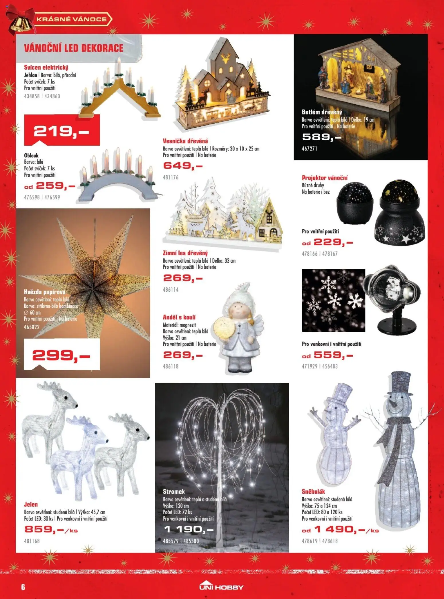 Uni Hobby leták od 27.11.2025 | Strana: 6 | Produkty: Projektor, Svícen, Baterie, Dekorace