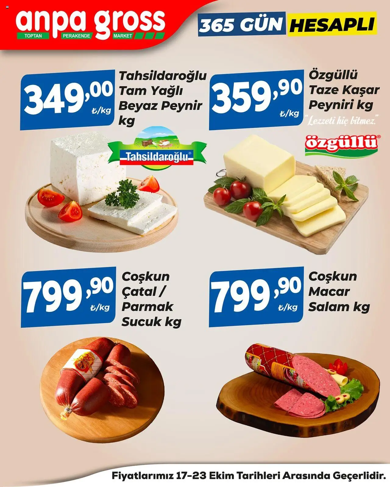 Anpa Gross Katalog - 17.10.2025 tarihinden itibaren geçerlidir | Sayfa: 1 | Ürünler: Çatal, Peynir, Salam, Sucuk