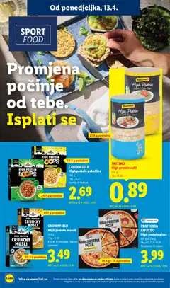 TRATTORIA ALFREDO High protein pizza, 254 g ili 274 g, Margherita ili salami - Pregled kataloga iz trgovine Lidl, vrijedi od 13.04.2026 | Stranica: 18