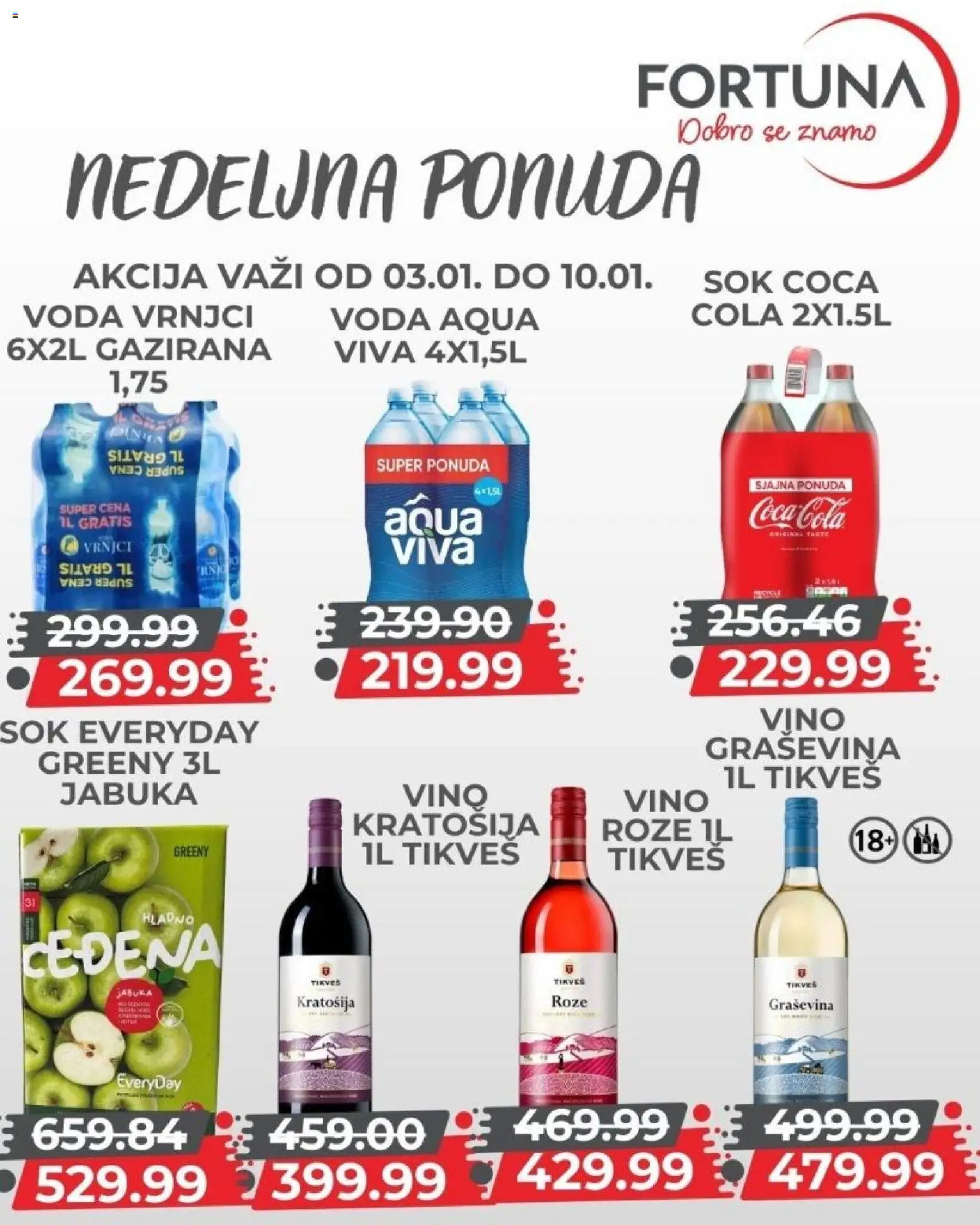 Fortuna Market katalog - važi od 03.01.2026 | Strana: 10 | Proizvode: Graševina, Voda, Sok, Vino