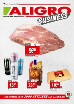 Aligro Aktionen Business Schlieren, Gossau SG, Frauenfeld, Rapperswil-Jona, Sargans, Bern, Brüttisellen, Pratteln, Emmen, Spreitenbach ab 09.02.2026 gültig