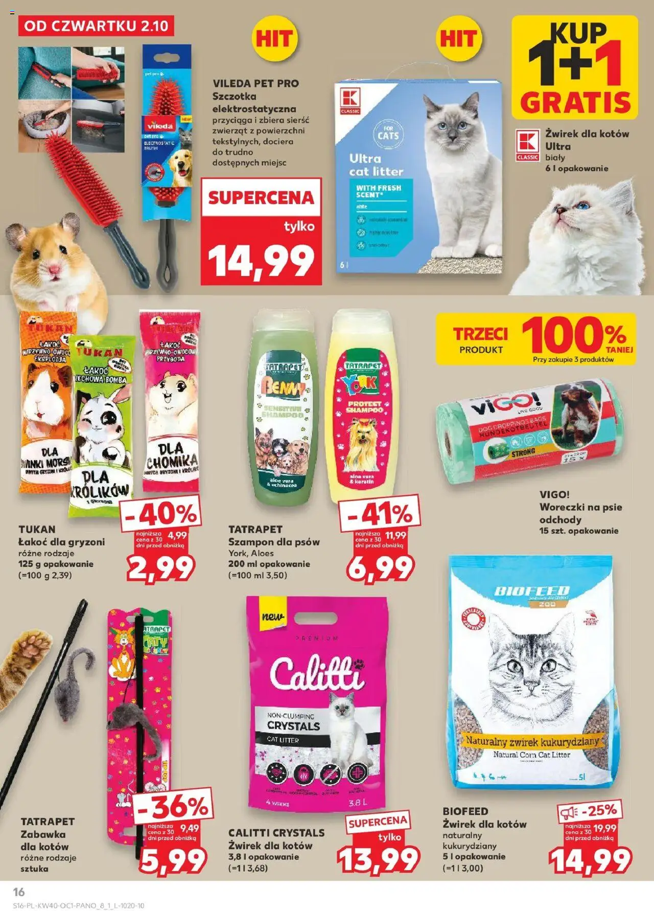 Kaufland gazetka - Zwierzęta od 02.10.2025 | Strona: 16 | Produkty: Top, Aloes, Vileda, Szampon dla psów