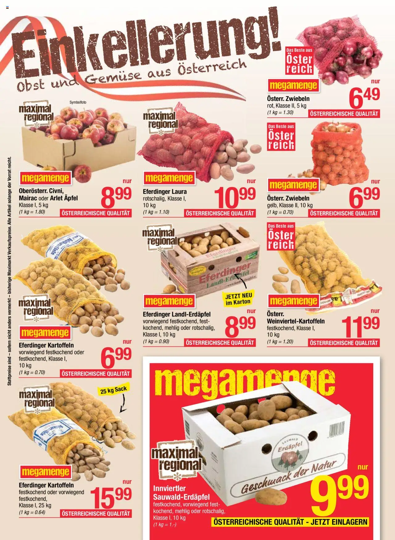 Maximarkt Flugblatt gültig ab 13.10.2025 | Seite: 8 | Produkte: Kartoffeln, Gemüse, Obst, Äpfel