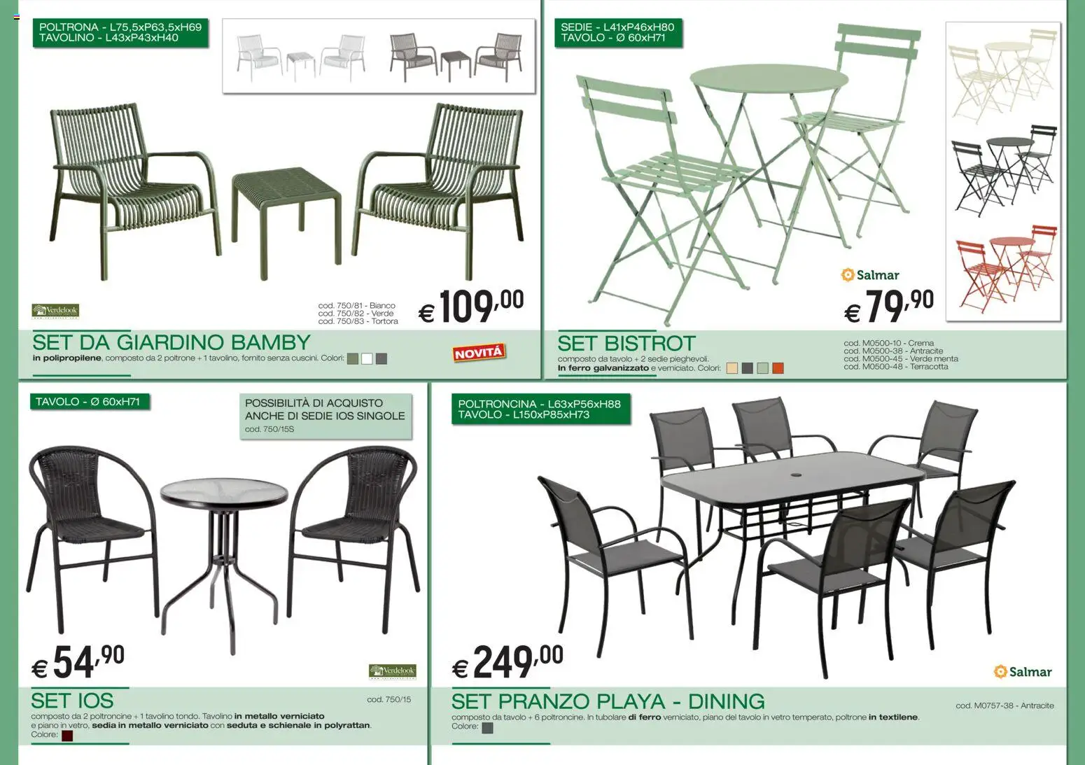 Volantino Brico OK del 05.03.2026 | Pagina: 3 | Prodotti: Tavolino, Set da giardino, Tavolo, Sedia