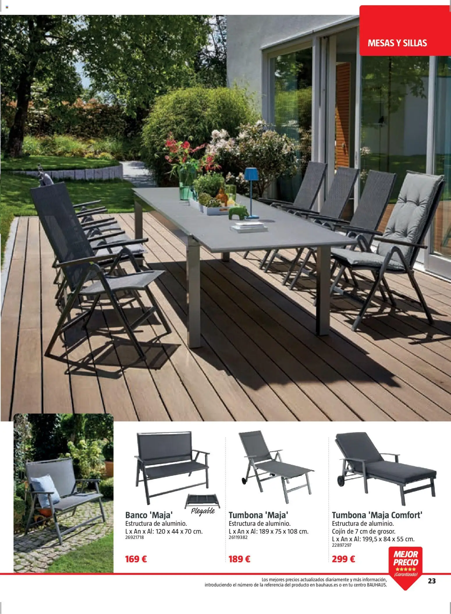 Bauhaus Verano │ válido desde el 16.03.2026 | Página: 23 | Productos: Tumbona, Cojín