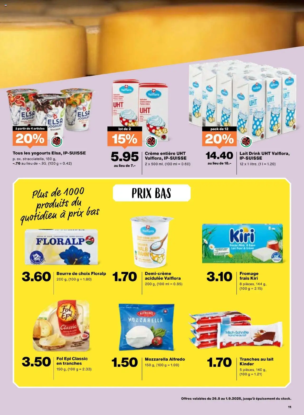 Migros Aktionen FR ab 26.08.2025 | Seite: 11 | Produkte: Butter, Joghurt, Creme