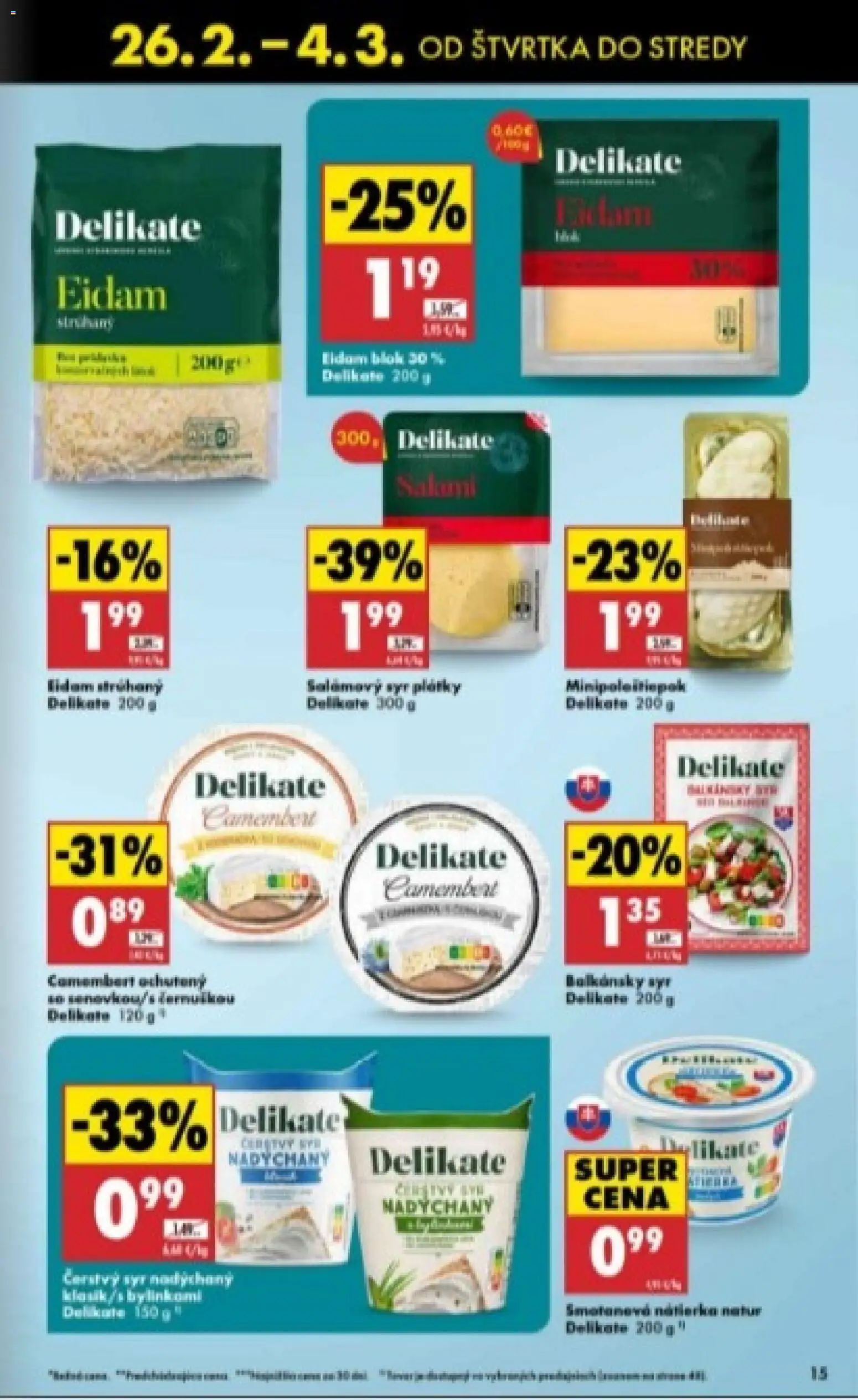 Nové Biedronka akcie – leták je platný od 26.02.2026 | Strana: 15 | Produkty: Syr, Eidam