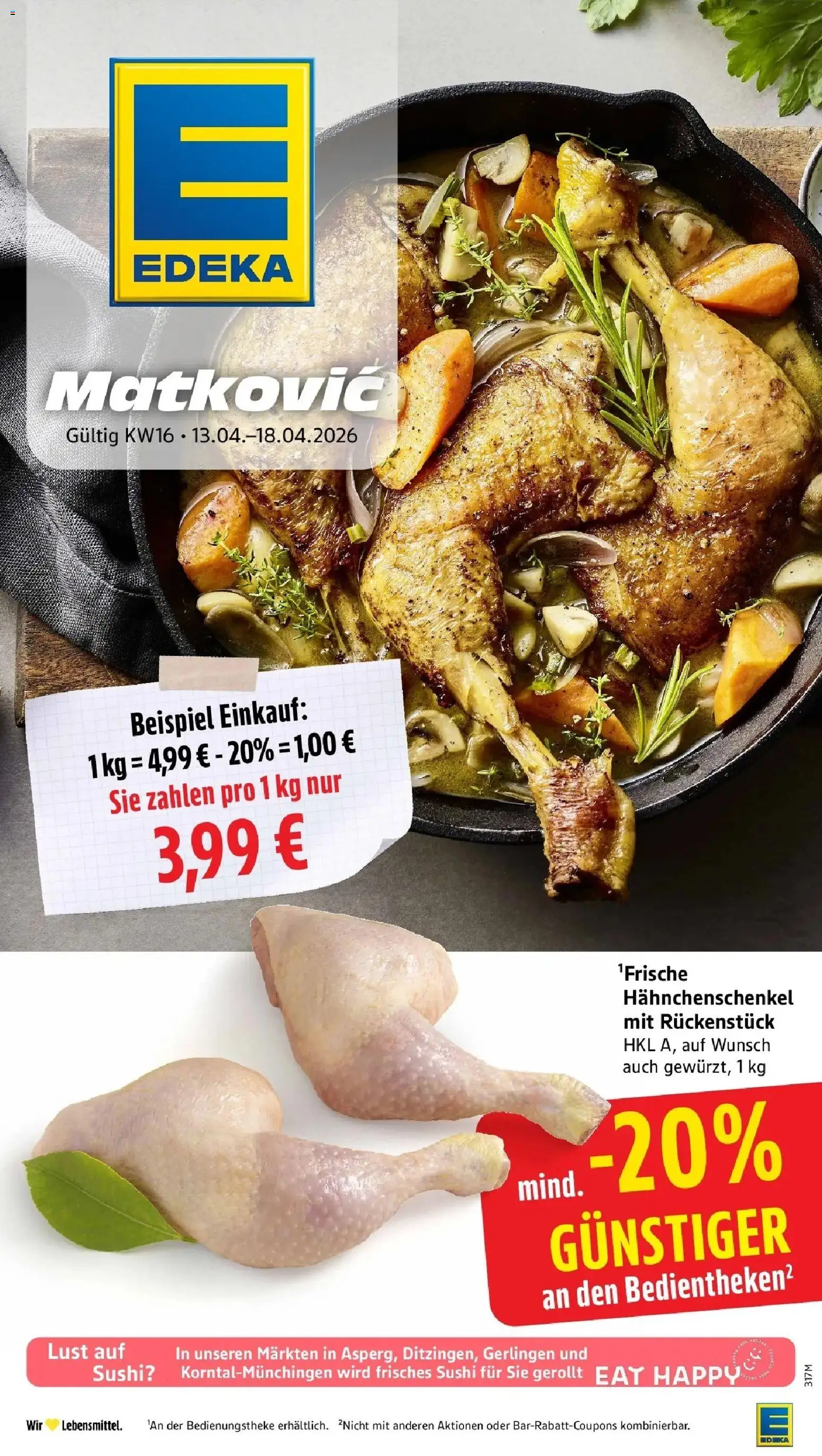 Edeka prospekt Möglingen	 – gültig ab 12.04.2026 | Seite: 1 | Produkte: Hahnchenschenkel