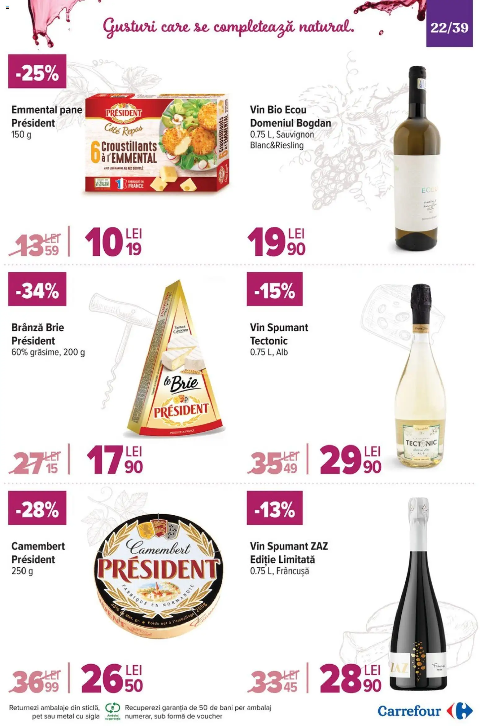 Noul catalog Carrefour – valabil de la 19.11.2025 | Pagină: 22 | Produse: Şerit ödül, Brânză, Vin