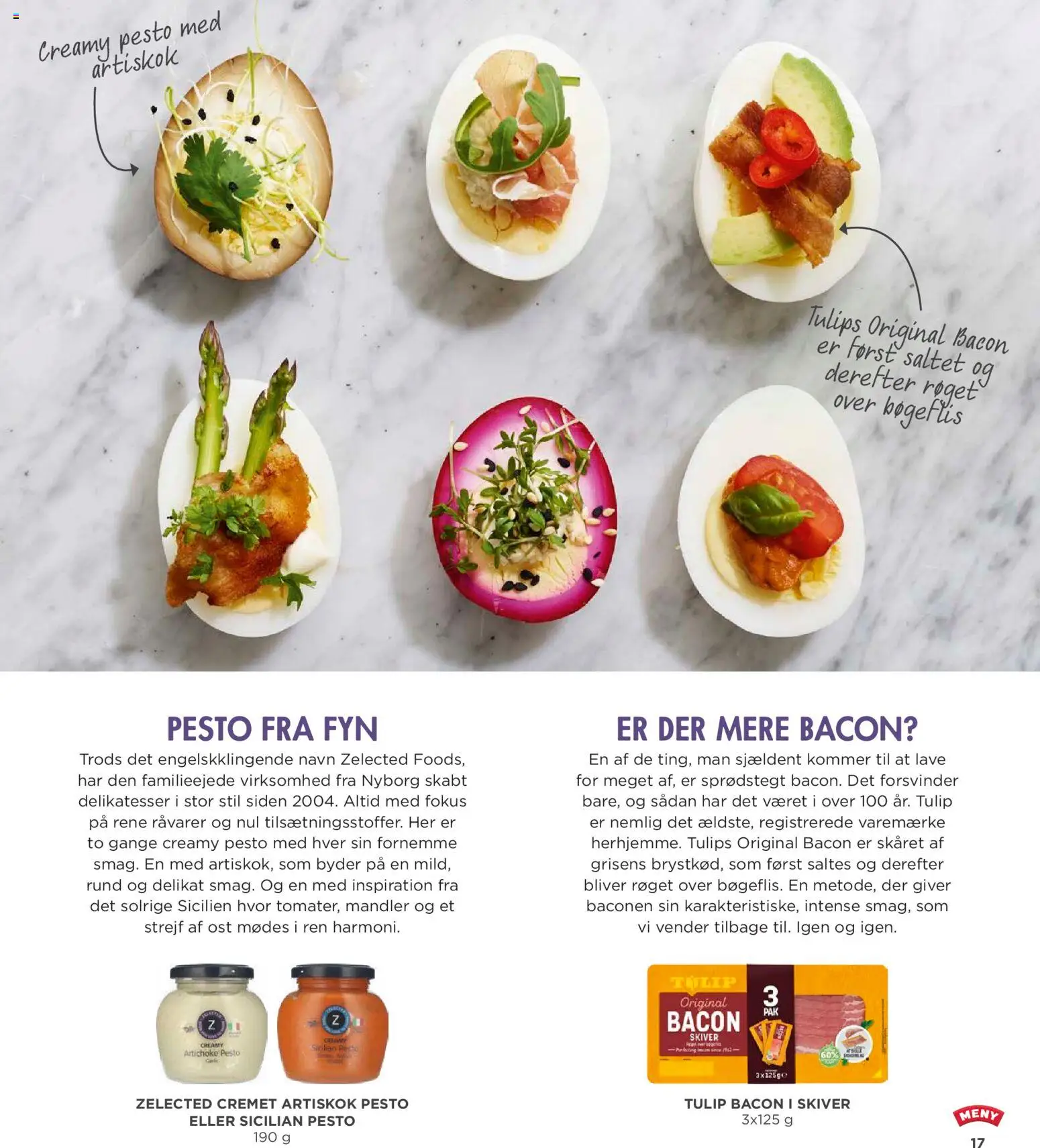 Meny tilbudsavis – gyldig fra 20.03.2026 | Side: 17 | Produkter: Pesto, Bacon, Søm, Artiskok