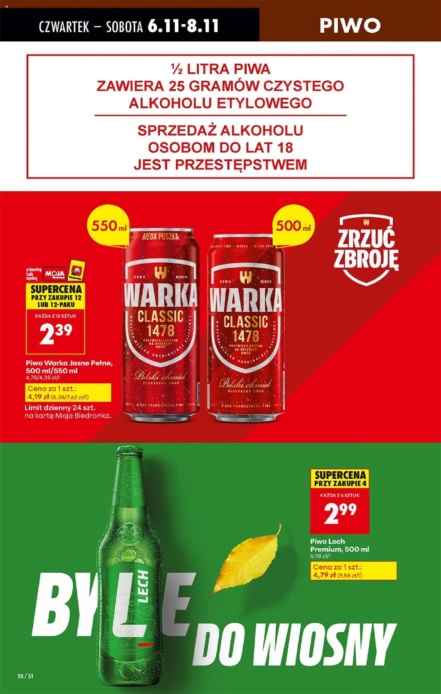 Biedronka gazetka - Oferta w tym tygodniu od 06.11.2025 | Strona: 64 | Produkty: Karta, Warka, Piwo Warka, Piwo
