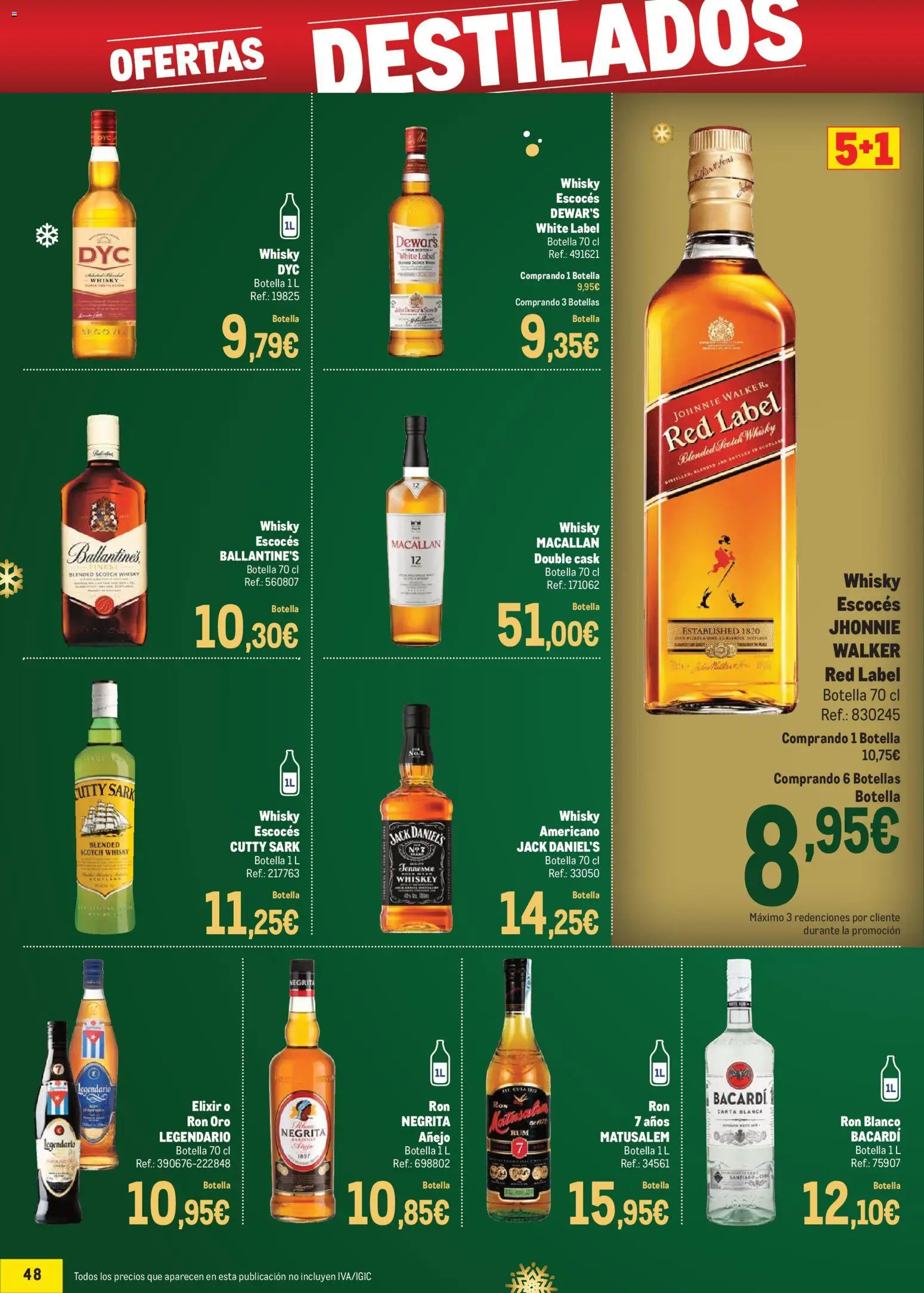 Makro - Precios Sur │ válido desde el 24.11.2025 | Página: 48 | Productos: Ron, Whisky, Μανέστρα
